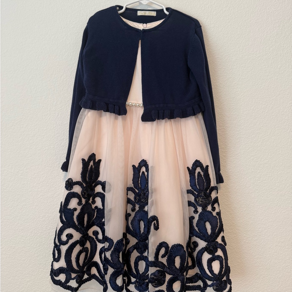 American Princess Navy and Cream Formal Dress